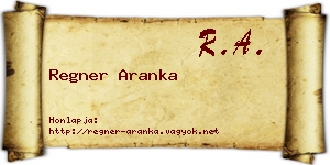 Regner Aranka névjegykártya